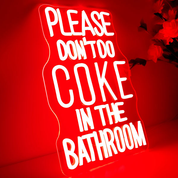 Please Don't Do Coke in The Bedroom Neon Sign - 2