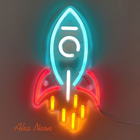 Rocket Ship Neon Sign - Aha Neon®