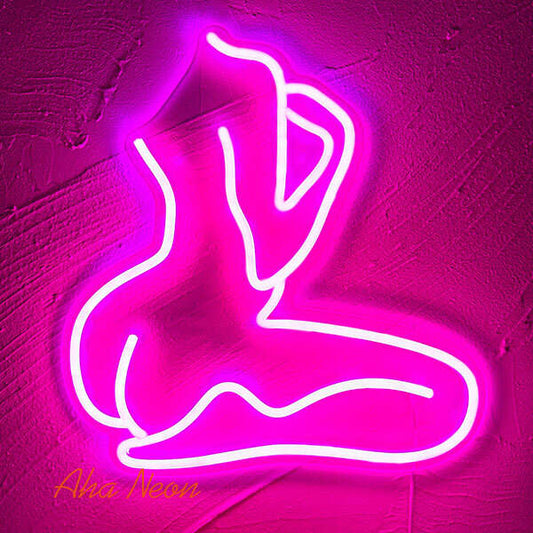 Sitting Female LED Neon Light Sign - Aha Neon®