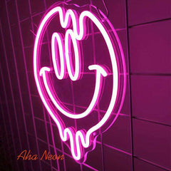 Melting Smiling Face Neon Sign - Aha Neon®