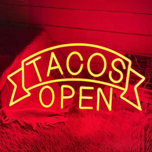 Tacos LED Neon Open Neon - Aha Neon®