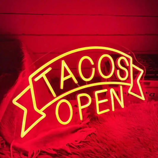 Tacos LED Neon Open Neon - Aha Neon®
