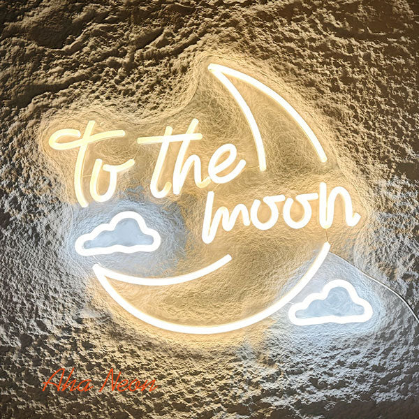 To The Moon Neon Bedroom Sign - 1