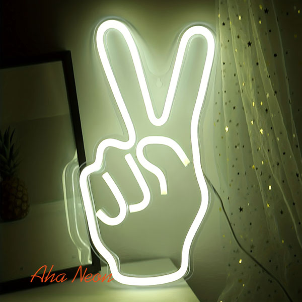Victory Gesture Neon Light - 1