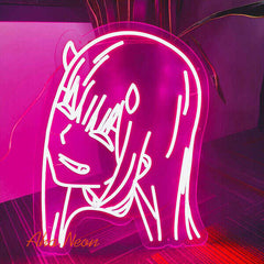 Zero Two Neon Cartoon Sign - Aha Neon®