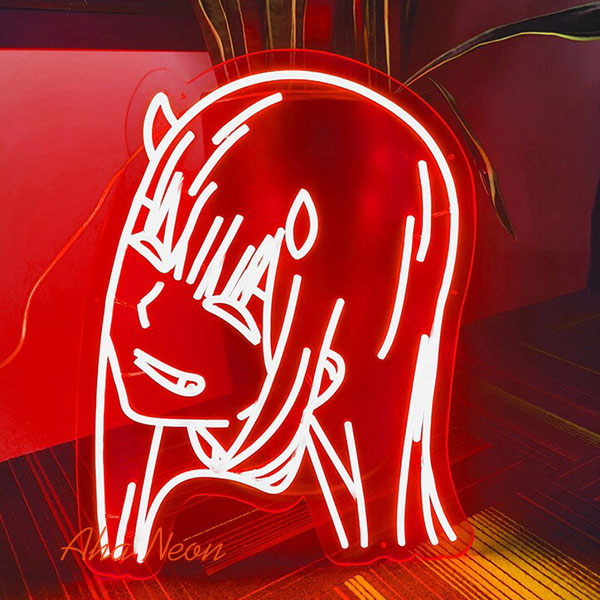 Zero Two Neon Cartoon Sign - Red