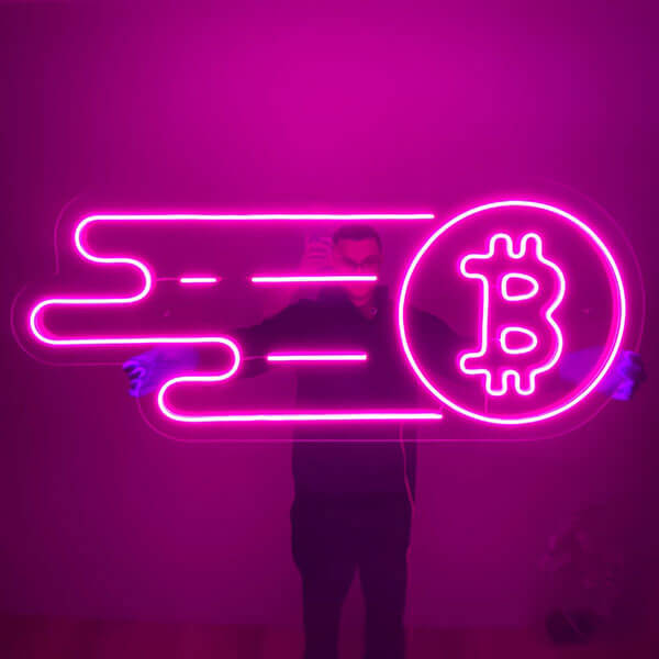 Bitcoin Neon Light - Pink