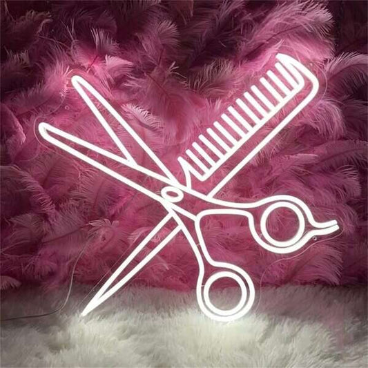 Combs and Clippers Neon Sign - Aha Neon®