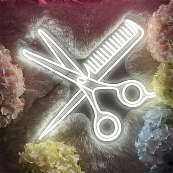 Combs and Clippers Neon Sign - Aha Neon®