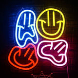 Distorted Smile Face Neon Sign - Aha Neon®