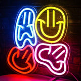 Distorted Smile Face Neon Sign - Aha Neon®