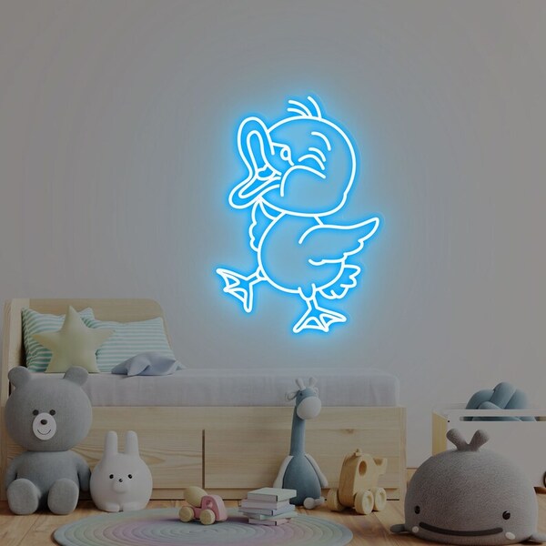 Duck Neon Sign - Ice Blue