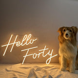 Hello Forty Birthday Sign - Aha Neon®