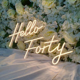 Hello Forty Birthday Sign - Aha Neon®
