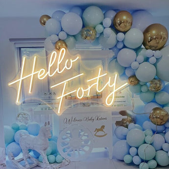Hello Forty Birthday Sign - Aha Neon®