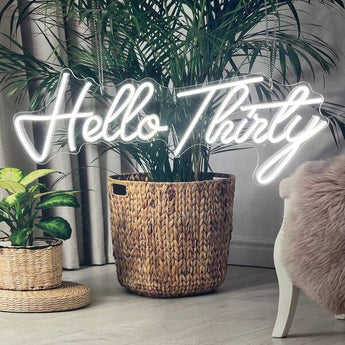 Hello Thirty Birthday Sign - Aha Neon®