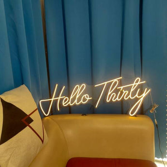 Hello Thirty Birthday Sign - Aha Neon®