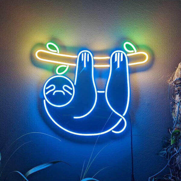 <img src='pic.jpg' alt='Sloth Neon Wall Art.' />