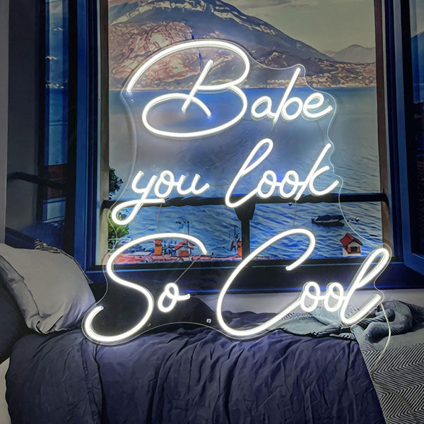 Babe You Look So Cool Neon Wall Art - 4